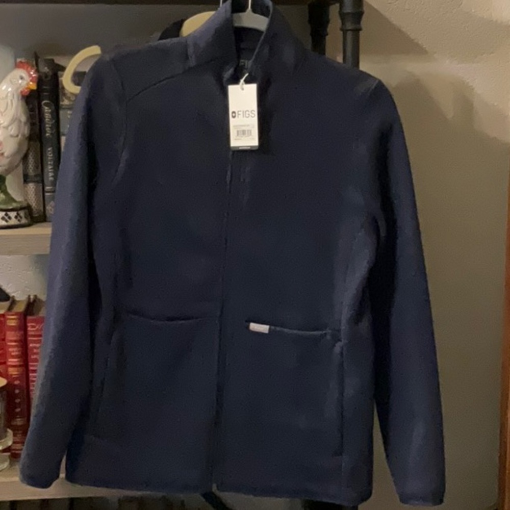 FIGS On-Shift Sweater Knit Jacket -Heather Midnight Navy -Limited Edition